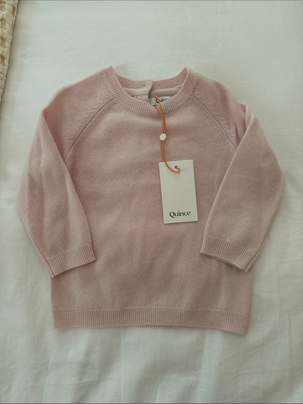 Quince Blush Pink Cashmere Crewneck Sweater